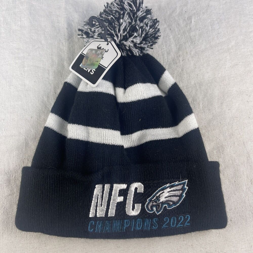 Men's Philadelphia Eagles Fan Favorite 2022 NFC Champions Cuffed Pom Knit Hat